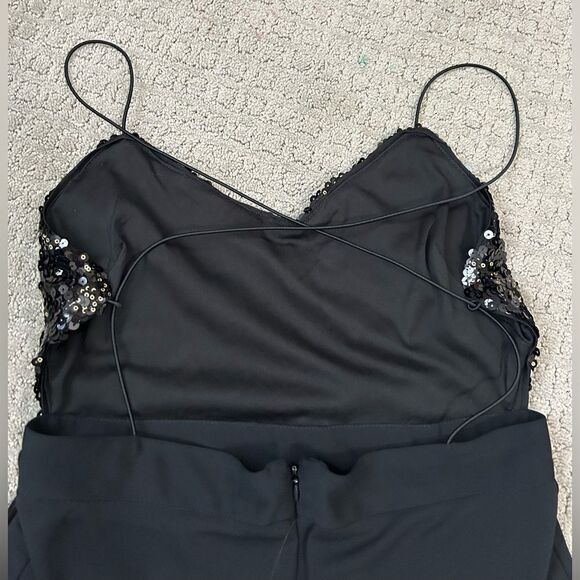 Asos Black Sequined Romper Backless - Picture 7 of 9